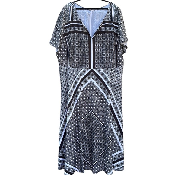Like New eShakti Dress Black White Size 5X - Picture 1 of 8